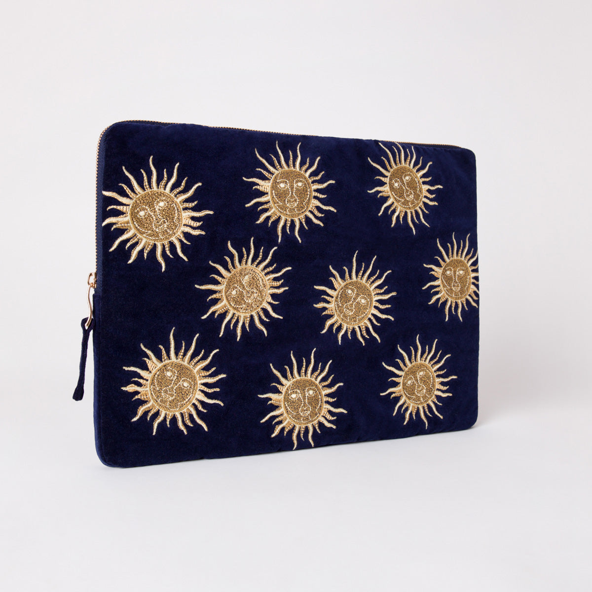 Sun Goddess Navy Velvet Laptop Case Large