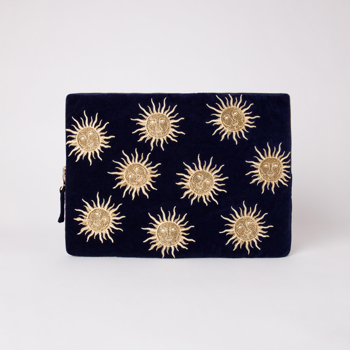 Sun Goddess Navy Velvet Laptop Case Large