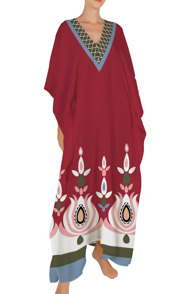 Red Clarita Short Kaftan
