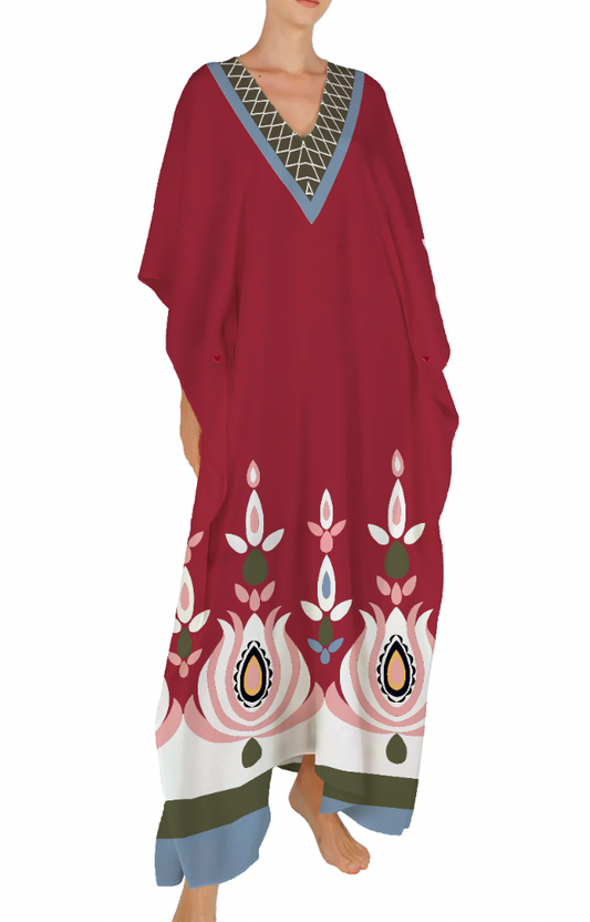 Red Clarita Short Kaftan