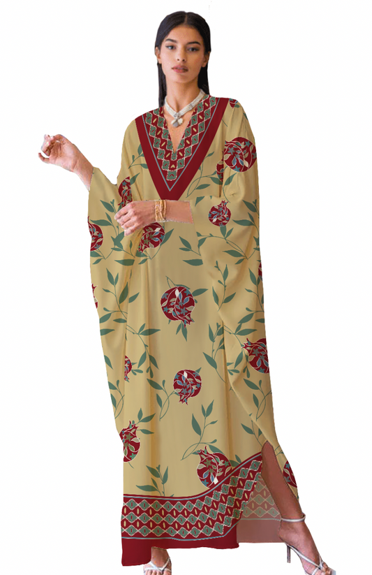 Gold Pomegranate Long Kaftan