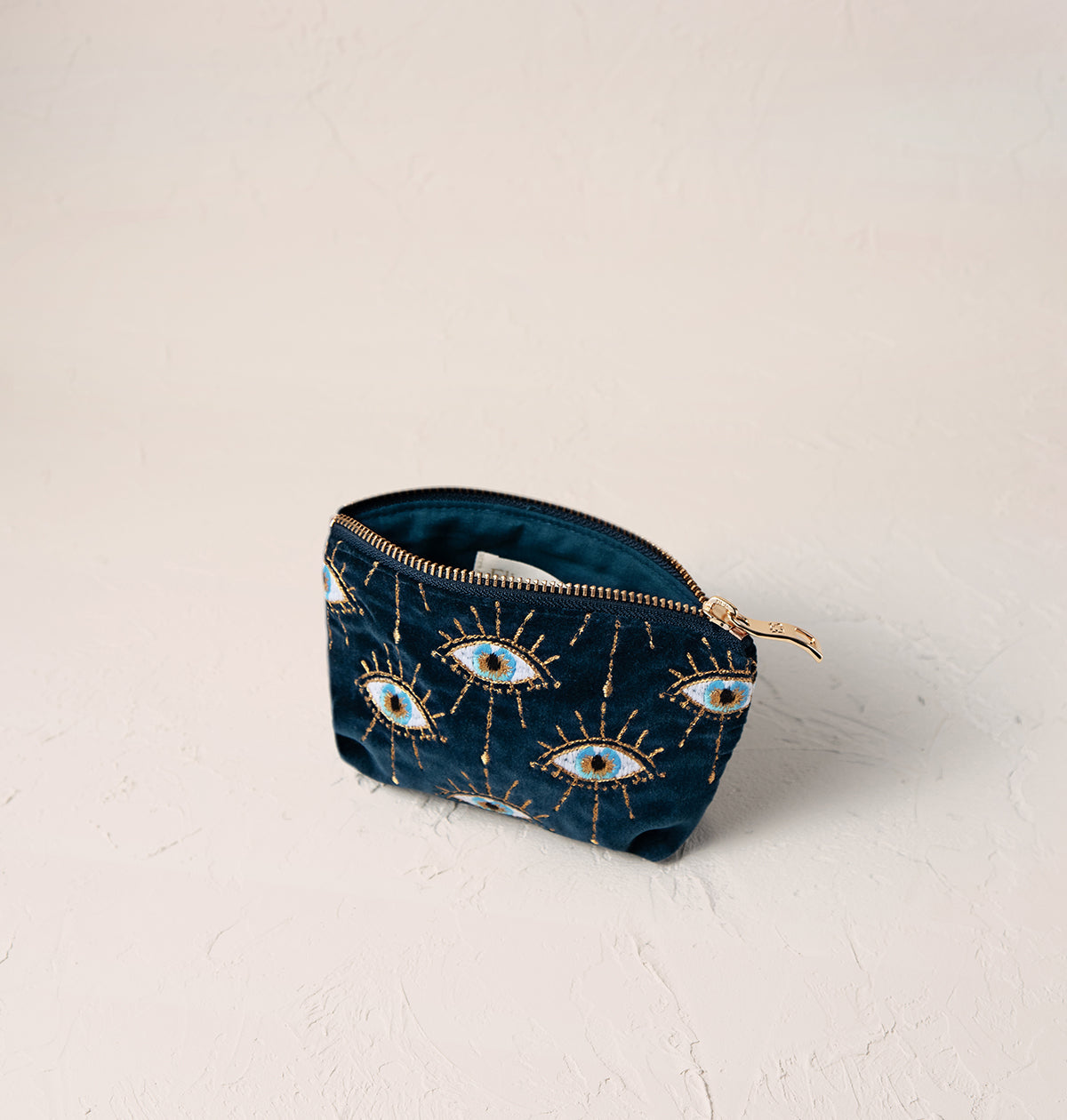 Mystical Eye Ink Blue Velvet Coin Purse