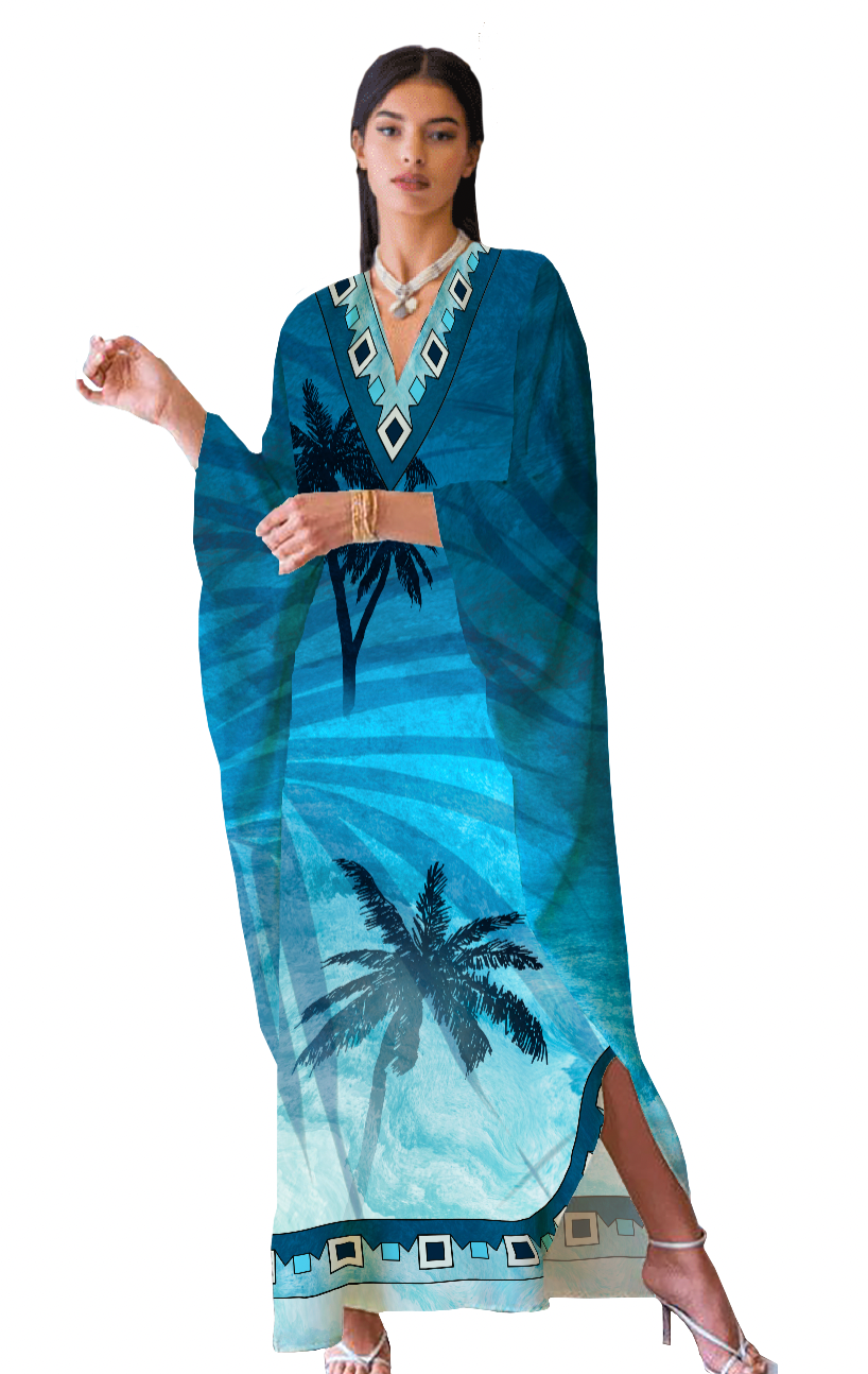 Aqua Long Kaftan