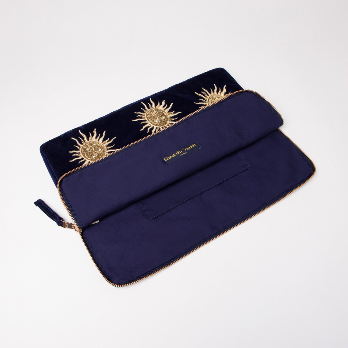 Sun Goddess Navy Velvet Laptop Case Large