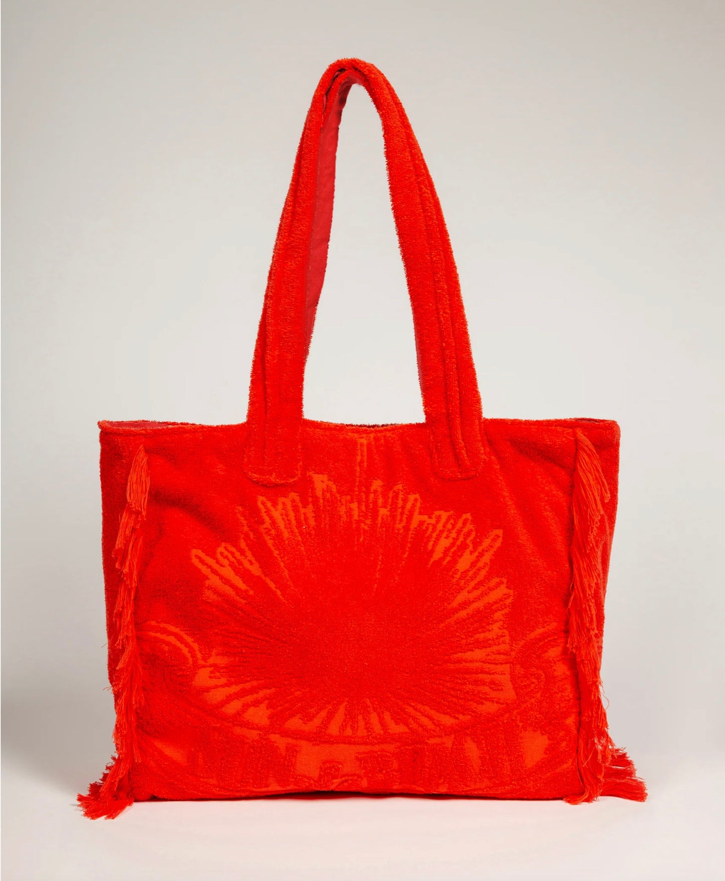 Orange Terry Tote Beach Bag
