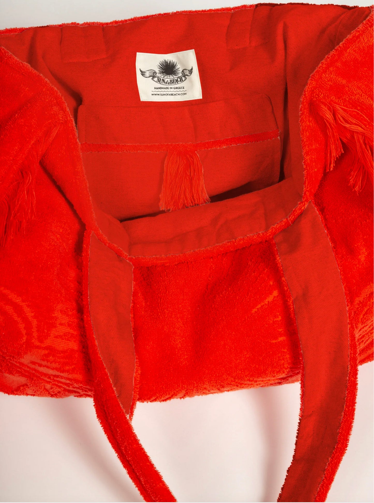 Orange Terry Tote Beach Bag