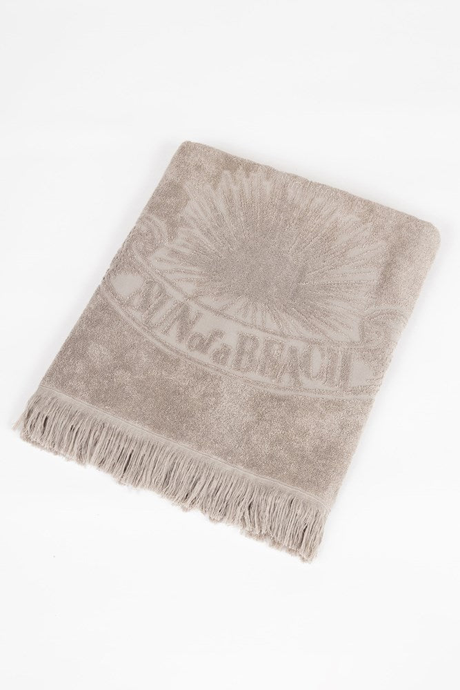 Greige Monochrome Beach Towel