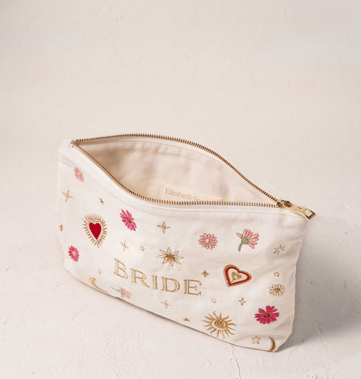 Love Charm Bride Cream Velvet Everyday Pouch