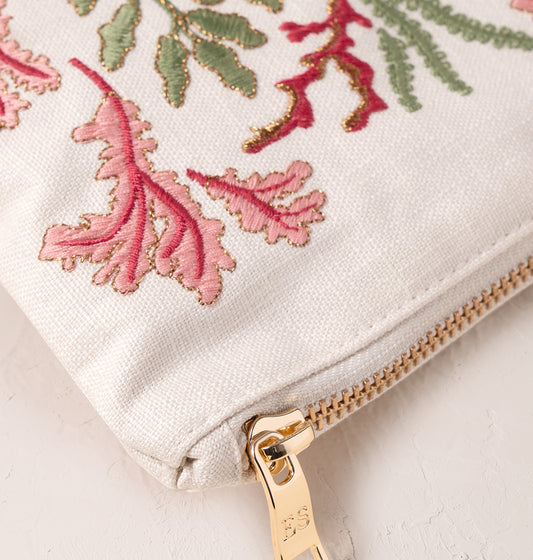 Coral Seahorse Sea Salt Cotton Everyday Pouch