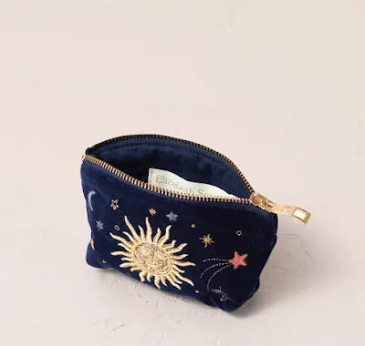 Celestial Navy Velvet Coin Purse