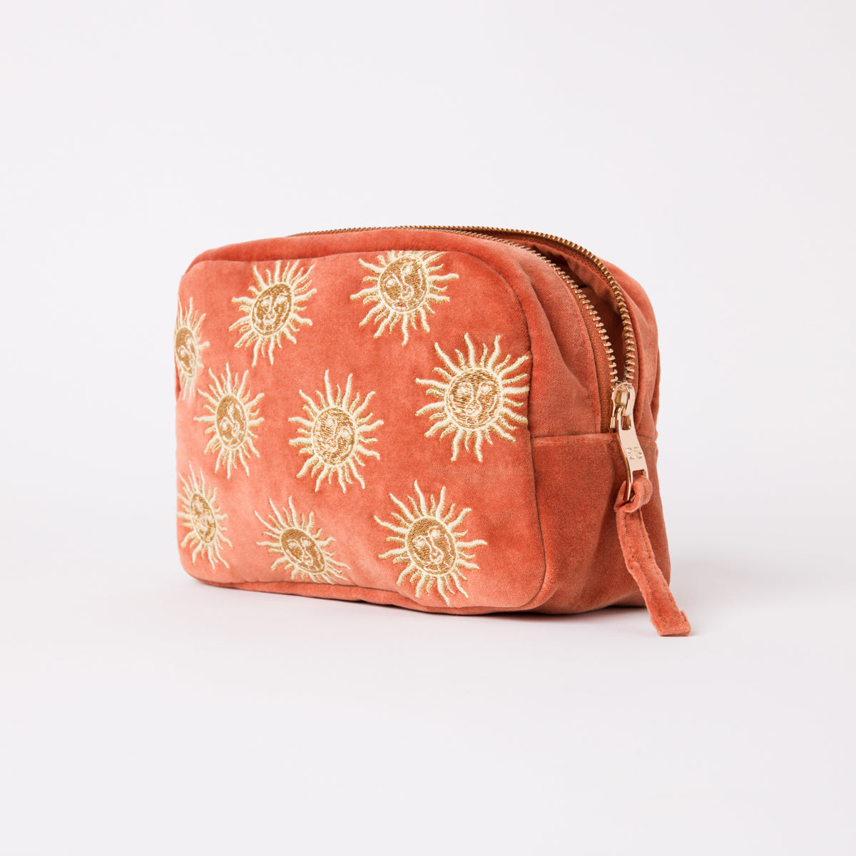 Sun Goddess Rust Velvet Makeup Bag