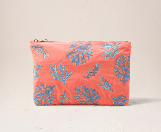 Coral Vivid Coral Velvet Everyday Pouch