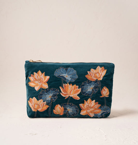 Lotus Rich Blue Everyday Pouch