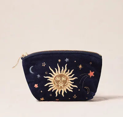 Celestial Navy Velvet Coin Purse