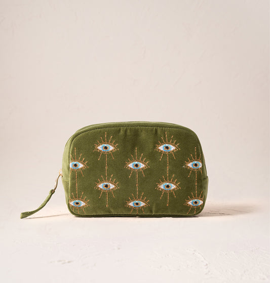 Mystical Eye Garden Green Makeup Bag