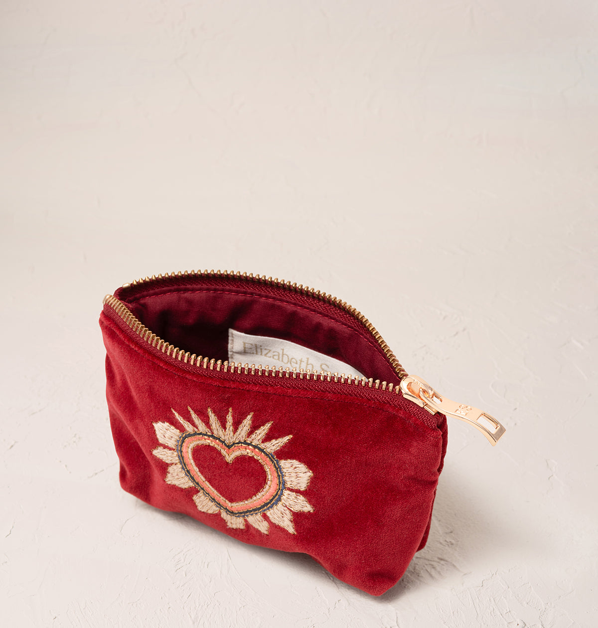 Sacred Heart Rouge Velvet Coin Purse