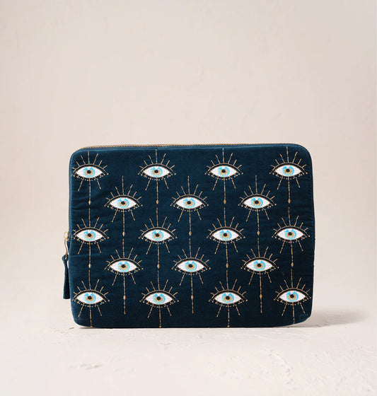 Mystical Eye Velvet Laptop Case Large