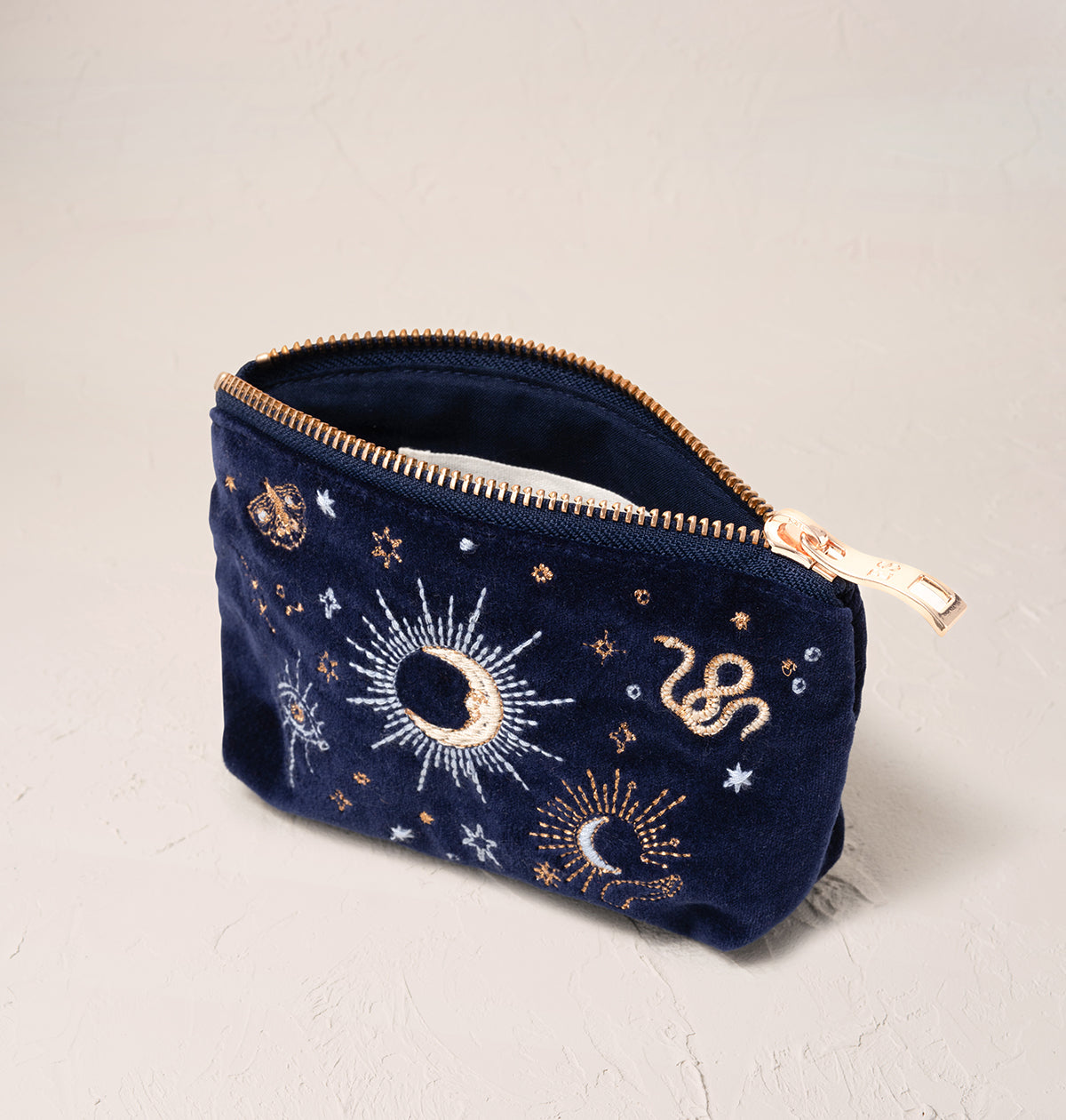 Boho Mysticism Navy Velvet Coin Purse