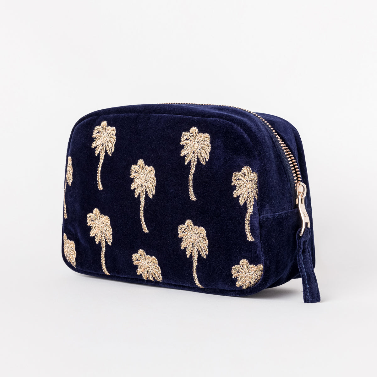 Gold Palm Navy Cosmetics Bag