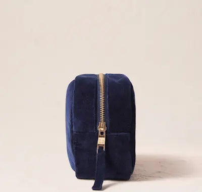 Celestial Navy Velvet Makeup Bag