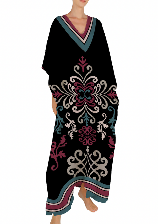 Berry Black Short Kaftan