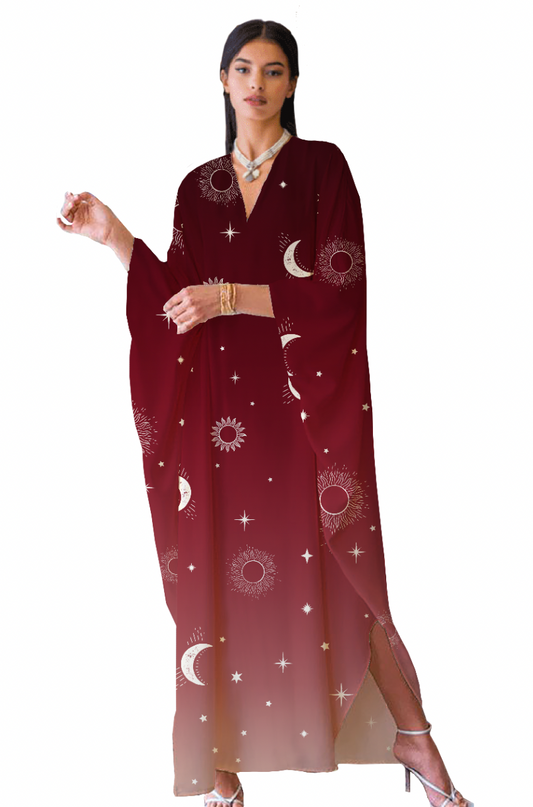 Burgundy Sky Long Kaftan