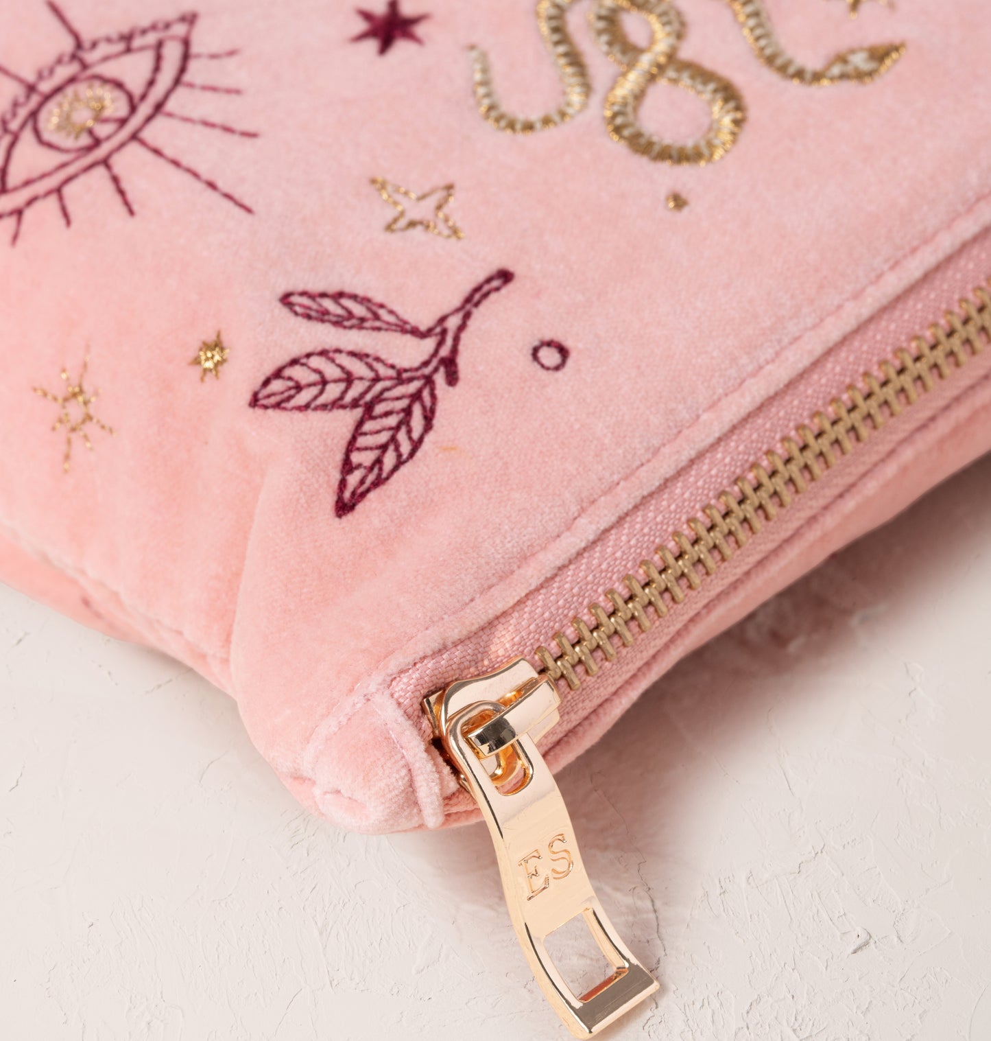 Boho Mysticism Pale Pink Velvet Everyday Pouch