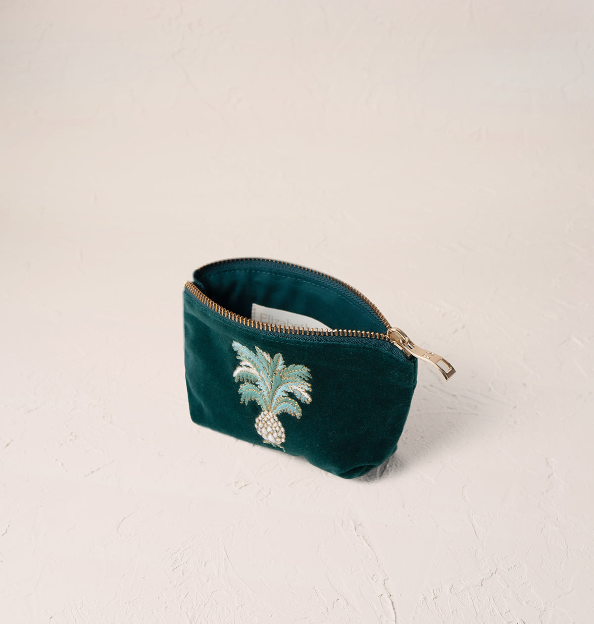 Pineapples Emerald Velvet Coin Purse