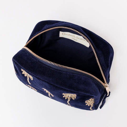 Gold Palm Navy Cosmetics Bag