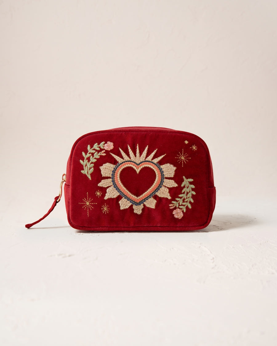 Sacred Heart Rouge Velvet Cosmetics Bag