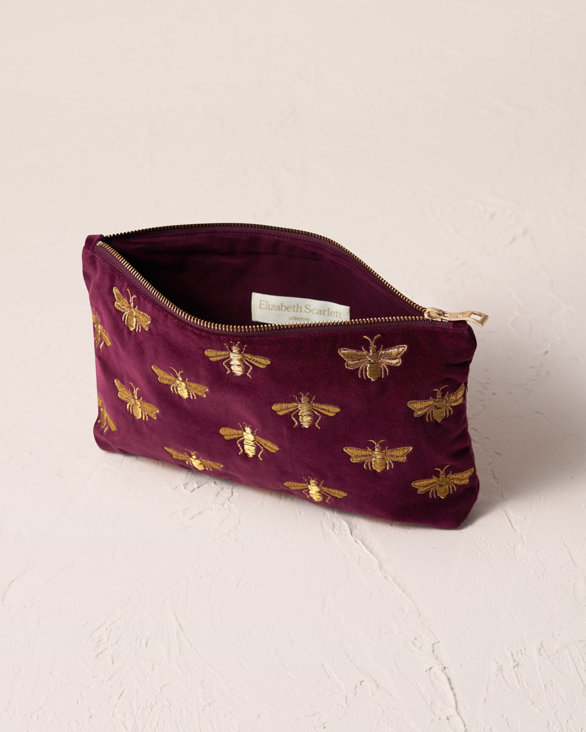 Honey Bee Plum Velvet Everyday Pouch