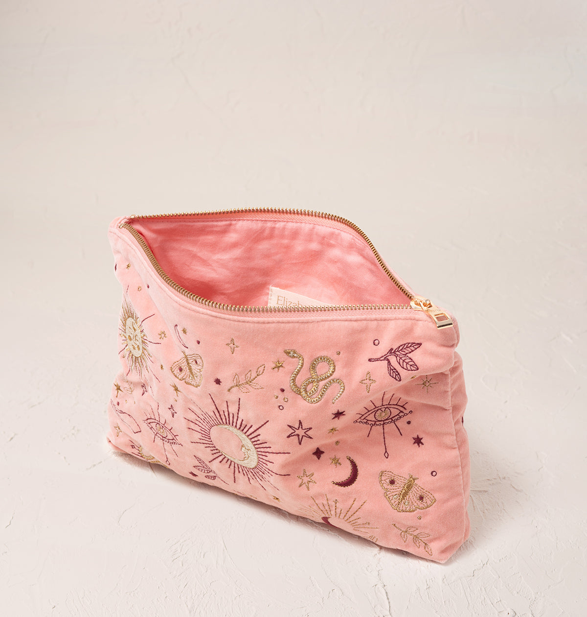 Boho Mysticism Pale Pink Velvet Everyday Pouch