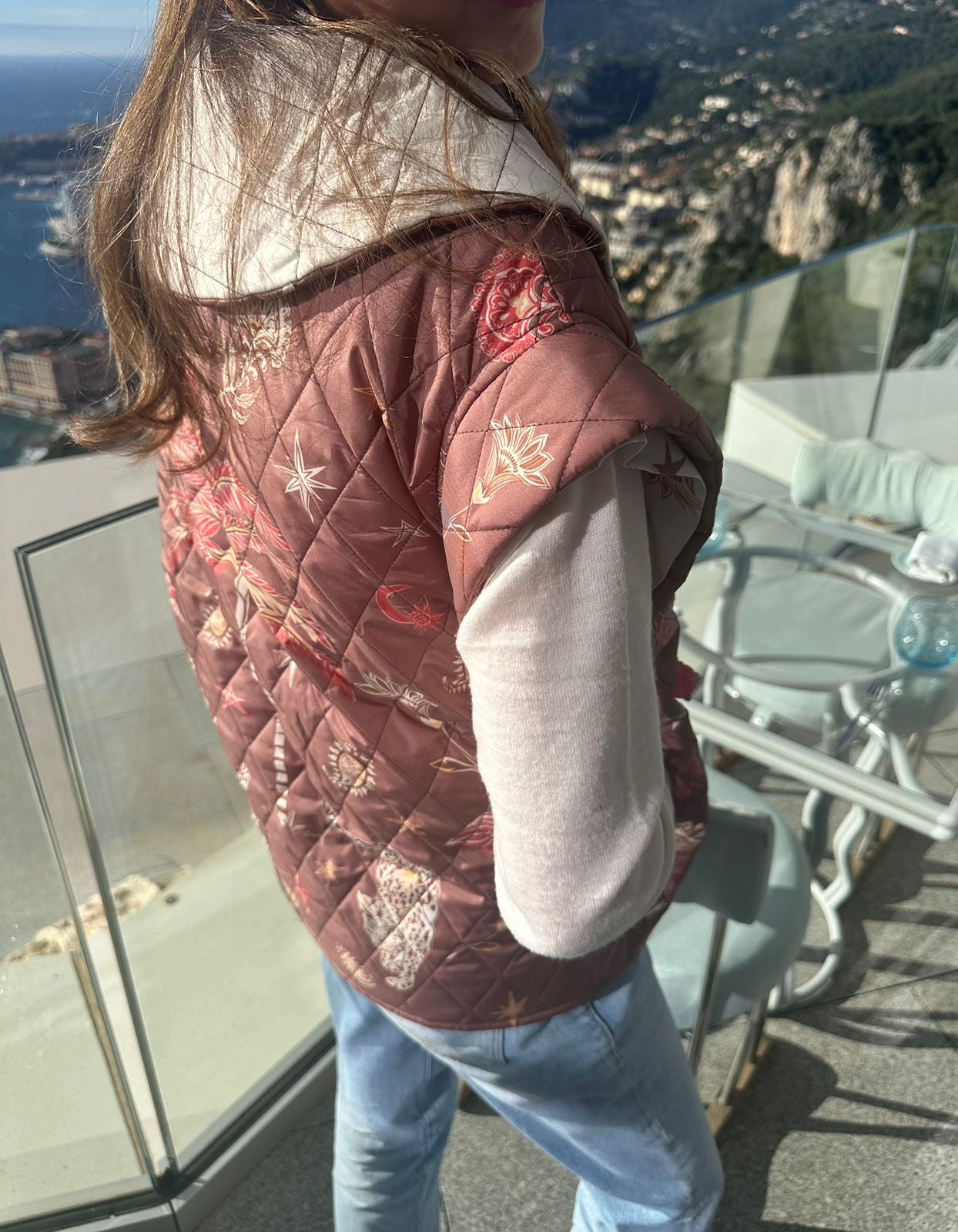 Double sided maroon palm vest