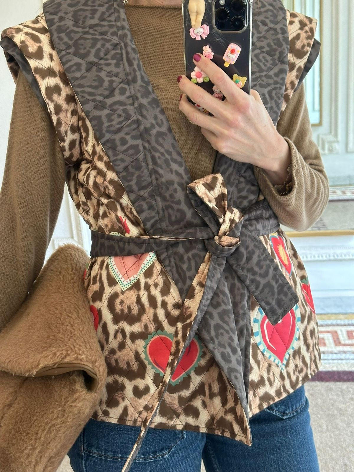 Double sided leopard vest