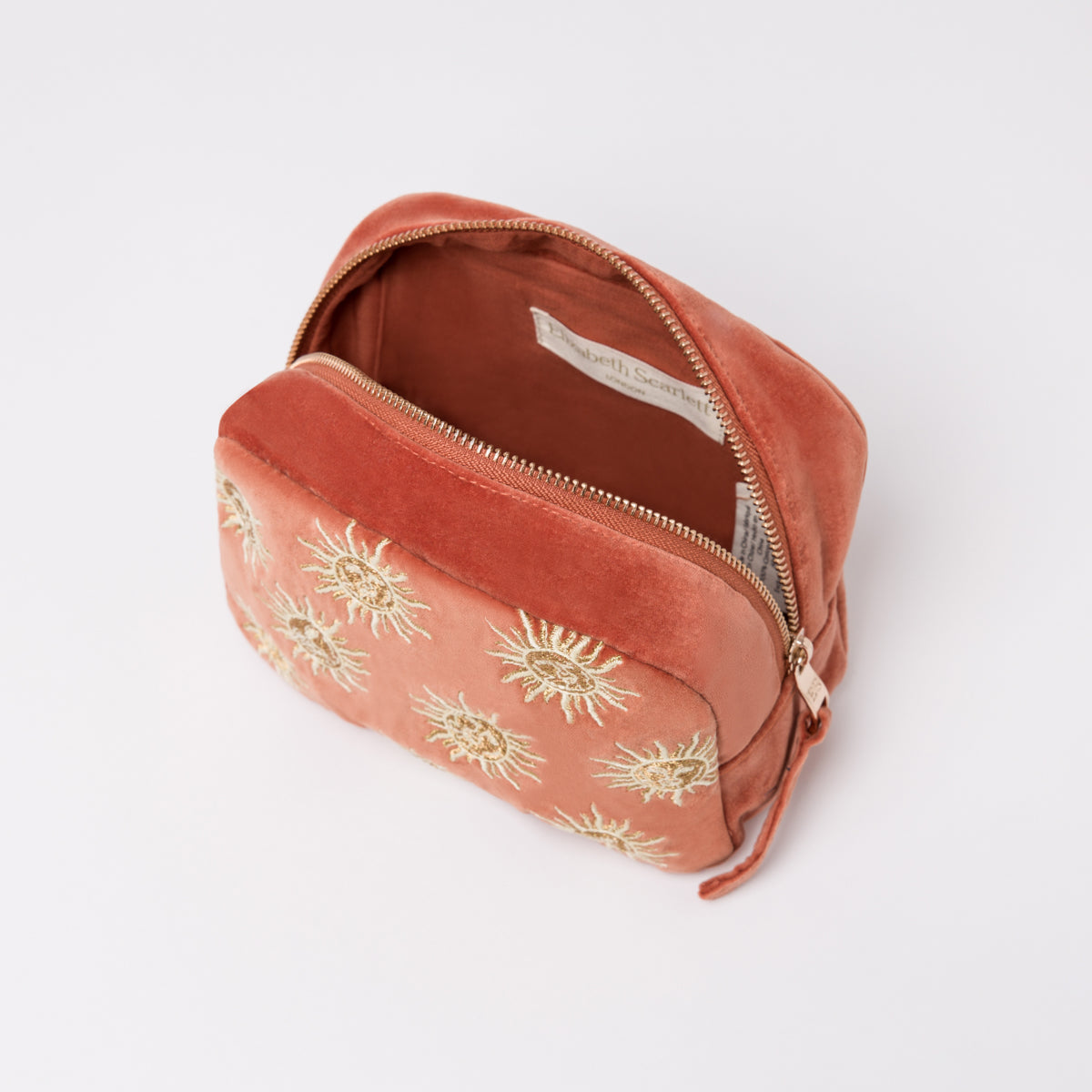 Sun Goddess Rust Velvet Makeup Bag