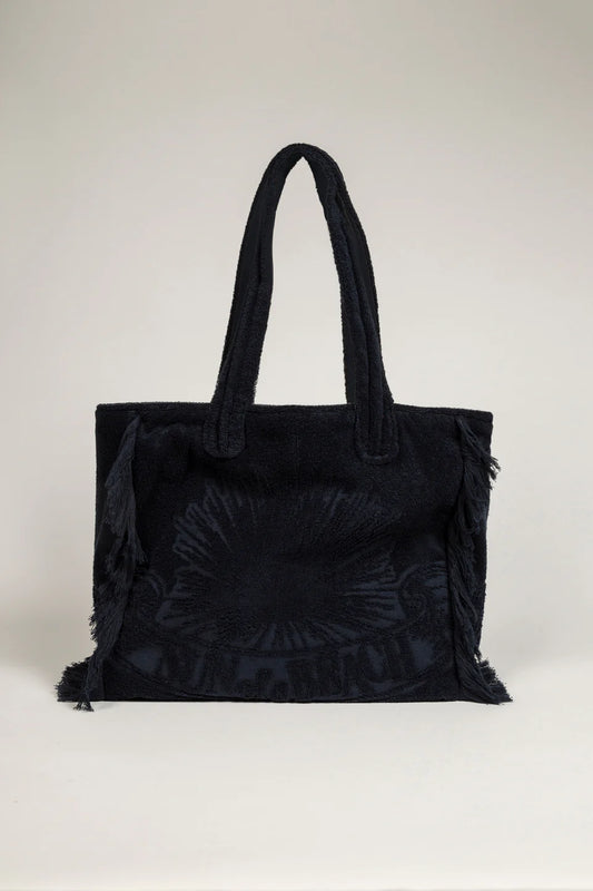 Black Terry Tote Beach Bag