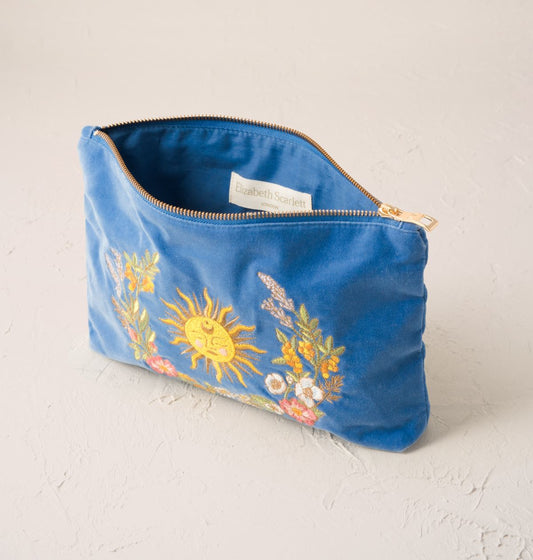 Floral Sun Goddess Velvet Everyday Pouch