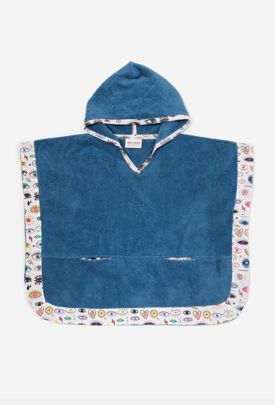 Starry Eyes Rough Blue Kids Poncho