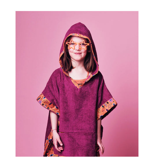 Pop Eyes Fuscia Kids Poncho