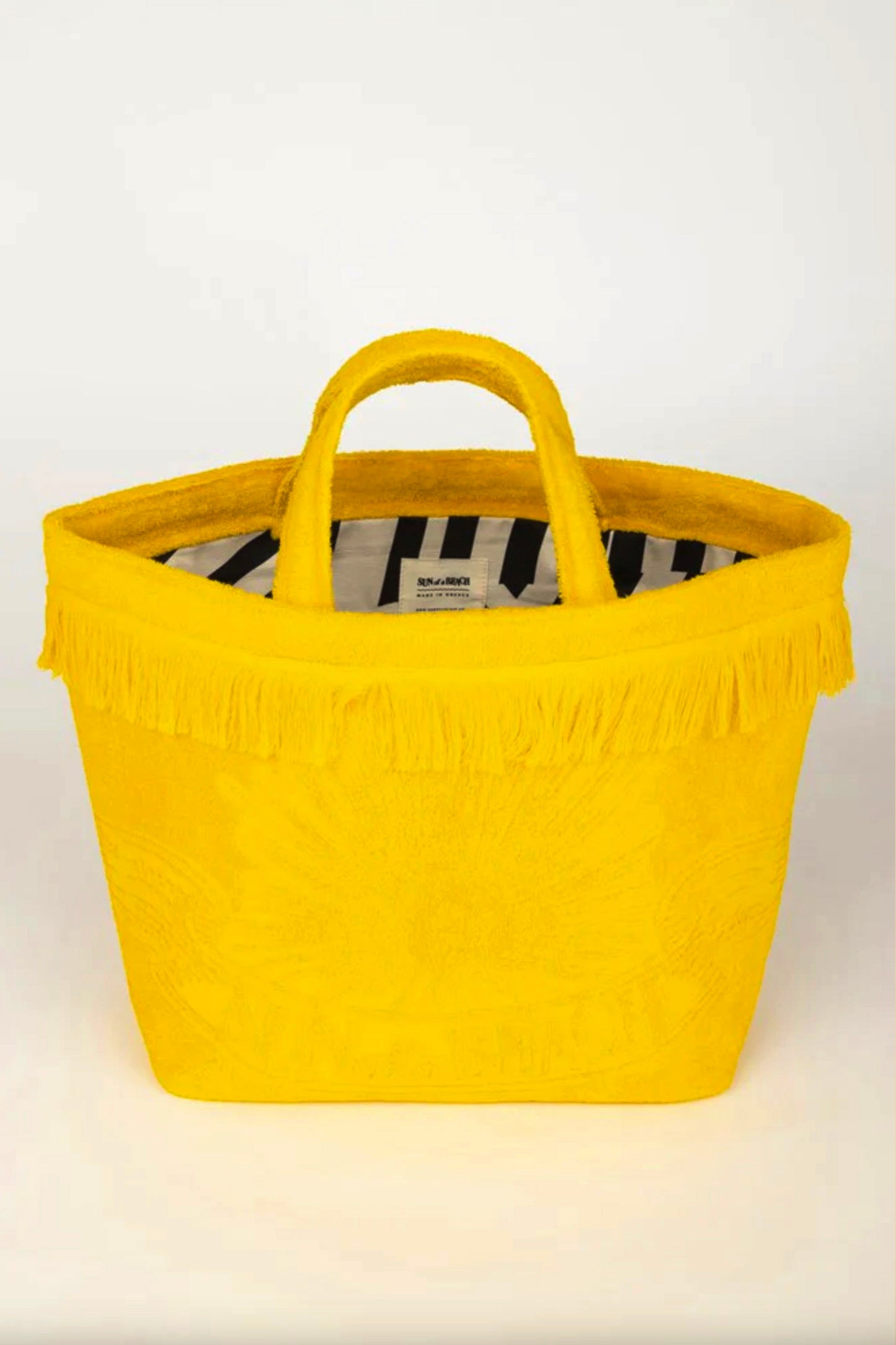 Athens Tiles Super Yellow Oversized Beach Bag