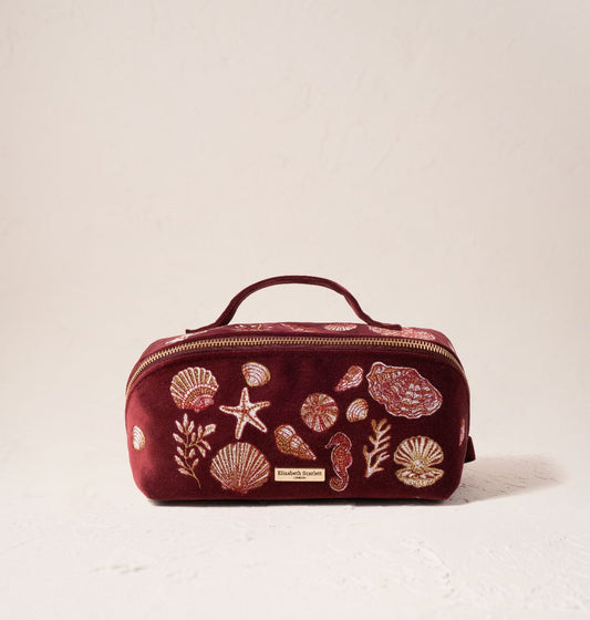 Ocean Treasures Velvet Open Flat Makeup Bag - Port