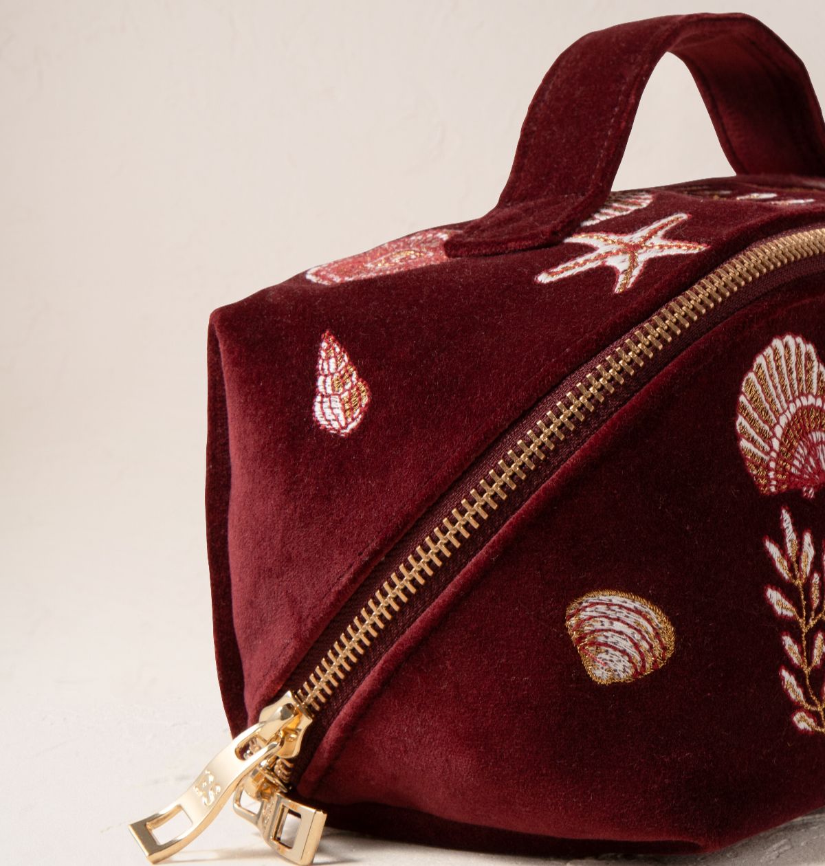 Ocean Treasures Velvet Open Flat Makeup Bag - Port