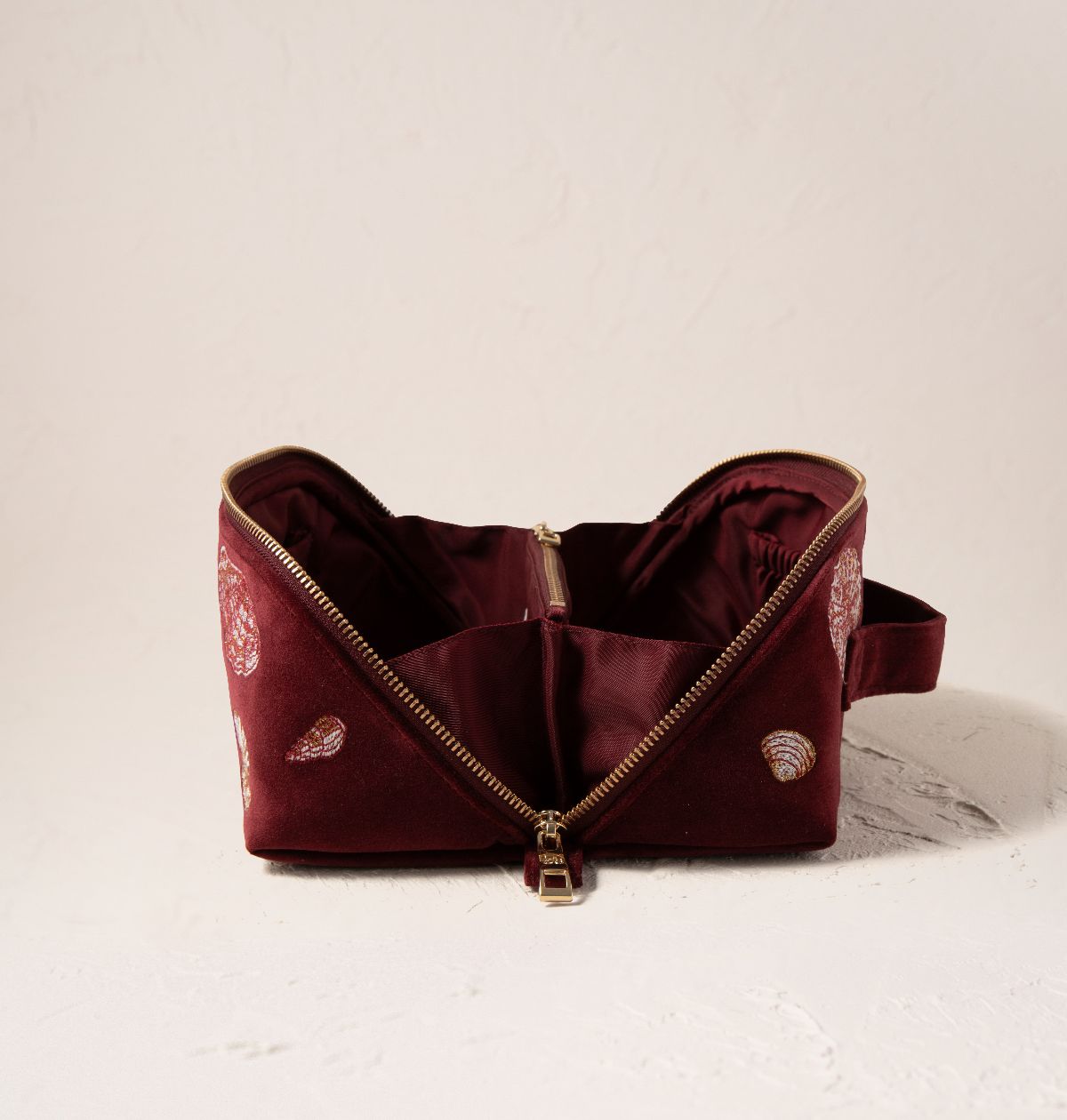 Ocean Treasures Velvet Open Flat Makeup Bag - Port