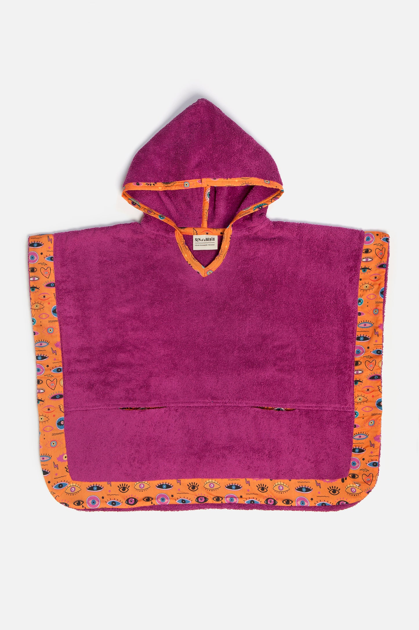 Pop Eyes Fuscia Kids Poncho