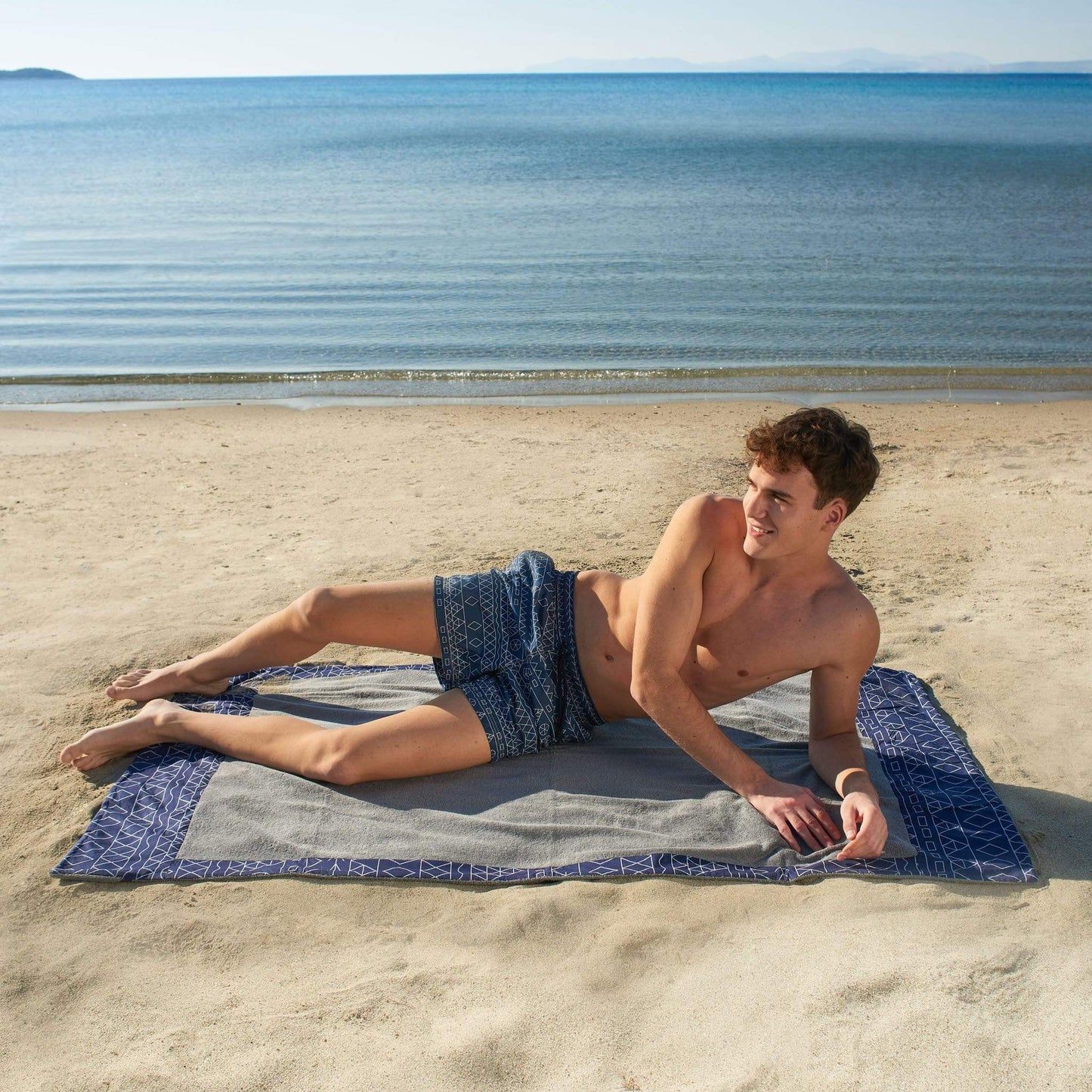 Tinos Grey Head 2 Toe Beach Towel