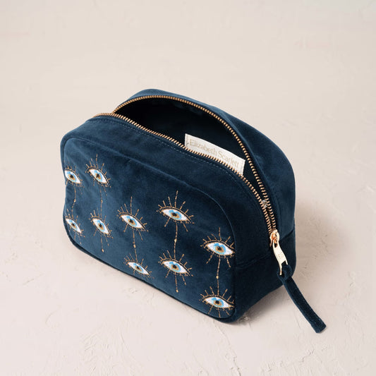 Mystical Eye Navy Blue Makeup Bag