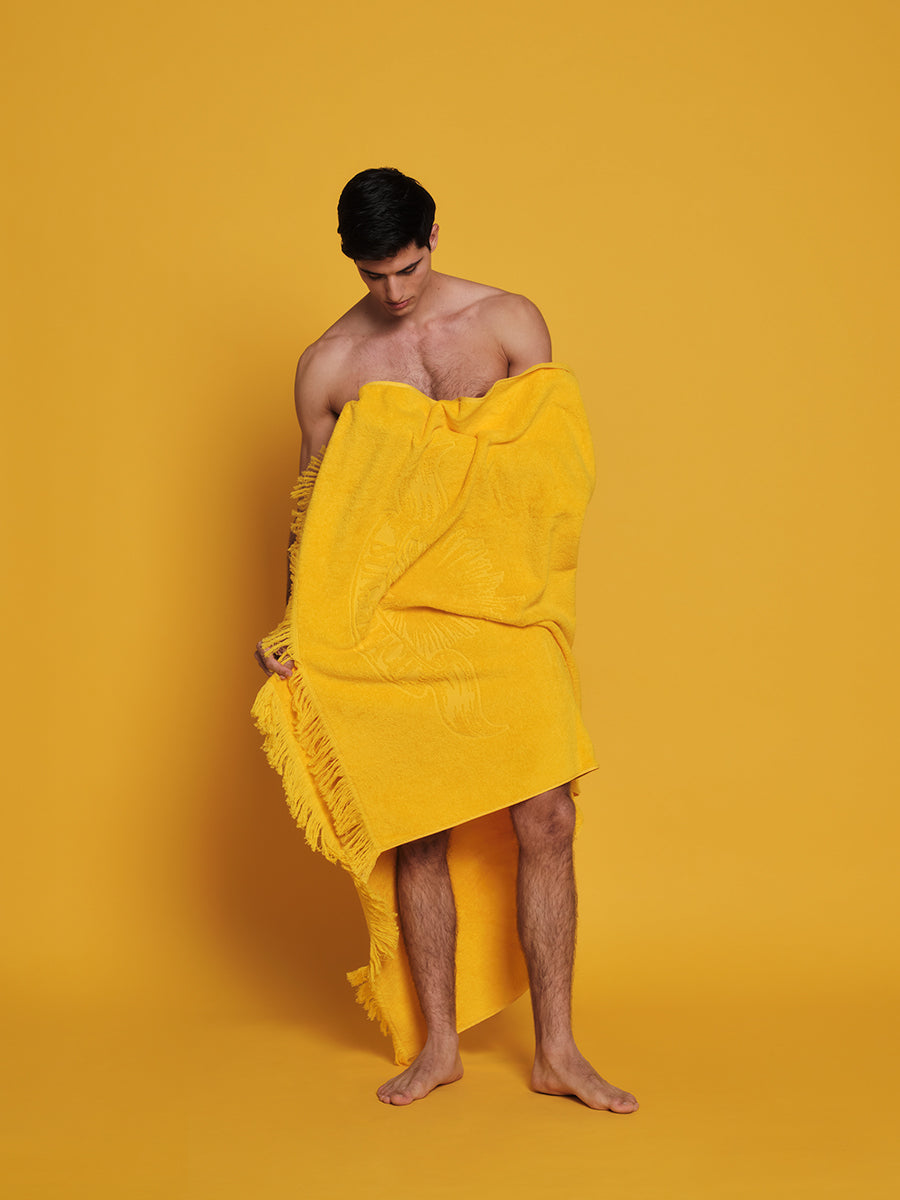 Super yellow Monochrome Beach Towel